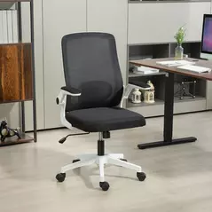 HOMCOM Mesh Back Adjustable Office Chair - Black - 2