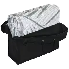 Outsunny Plastic Straw Reversible RV Outdoor Rug with Carry Bag, 182 x 274cm, Grey and White - 9