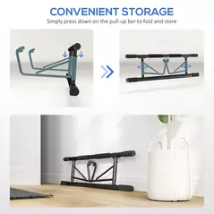 SPORTNOW Pull-Up Bar, No-Drilling Chin-Up Bar, Push-Up Stand with Resistance Bands, Padded Handles for Home Gym Exercise, Blue - 8