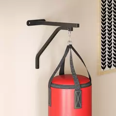 SPORTNOW Unfilled Punching Bag Set with Boxing Bag Bracket, Boxing Gloves, Hand Wraps and 360° Swivel Hook - 9