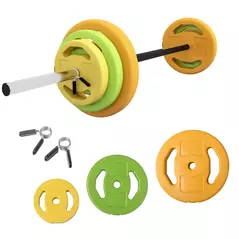 HOMCOM 20kg Barbell Weights Set, Adjustable Weights with Non-slip Handle, for Women and Men Home Gym Exercise Weight Strength Training - 1