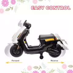 AIYAPLAY 6V Ride on Motorbike, Kids Electric Motorbike w/ Headlights, Music, Training Wheels, for Ages 18-36 Months, Black - 5