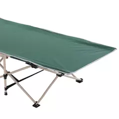 Outsunny Single Person Camping Bed Folding Cot Outdoor Patio Portable Military Sleeping Bed Travel Guest Leisure Fishing with Side Pocket and Carry Bag - Green - 8