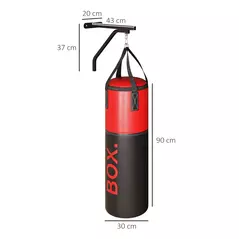 SPORTNOW Unfilled Punching Bag Set with Boxing Bag Bracket, Boxing Gloves, Hand Wraps and 360° Swivel Hook - 3