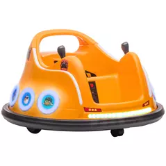 AIYAPLAY Angry Bird Licensed Waltzer Car, 12V Kids Bumper Car w/ Joysticks, Remote, Music LED Lights, Orange - 1