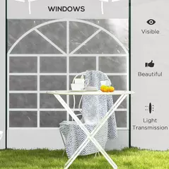 Outsunny Gazebo Side Panels, 2 Pack Sides Replacement, for 3x3(m) or 3x6m Pop Up Gazebo, with Windows and Doors, White - 6