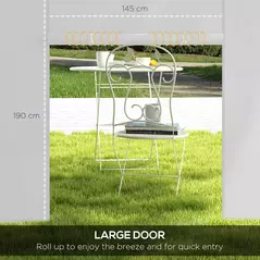 Outsunny Gazebo Side Panels, 2 Pack Sides Replacement, for 3x3(m) or 3x6m Pop Up Gazebo, with Windows and Doors, White - 5