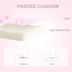 HOMCOM Fuzzy Office Chair with Bunny Ears, Faux Fur Swivel Desk Chair, Armless Makeup Vanity Chair with Adjustable Height for Bedroom, Study Room, Colourful - 4