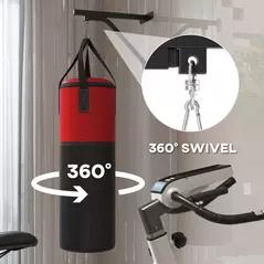 SPORTNOW Unfilled Punching Bag Set with Boxing Bag Bracket, Boxing Gloves, Hand Wraps and 360° Swivel Hook - 7