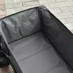 Outsunny Outdoor Pull Along Cart Folding Cargo Wagon Trailer Trolley for Beach Garden with Handle, Anti-Slip Wheel - Dark Grey - 8