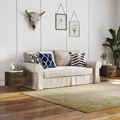 HOMCOM Bedside Tables Set of 2, Modern Side Table Set with 2 Drawers and Steel Hairpin Legs, Nightstand for Bedroom, Brown Wood Grain - 7