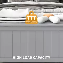 HOMCOM Storage Chest, Modern Storage Trunk with 2 Safety Hinges and Cut-out Handles, Wooden Toy Box for Living Room, Entryway, 76 x 40 x 48 cm, Grey - 7