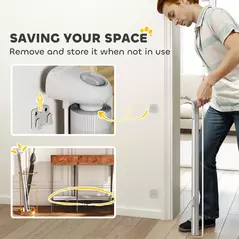 PawHut Retractable Stair Gate Extends Up to 180 cm Wide, Dog Gate for Doorways, Stairways, Hallways, Grey - 7