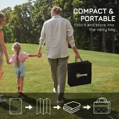 Outsunny Plastic Straw Reversible RV Outdoor Rug with Carry Bag, 182 x 274cm, Grey and White - 4