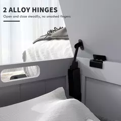 HOMCOM Storage Chest, Modern Storage Trunk with 2 Safety Hinges and Cut-out Handles, Wooden Toy Box for Living Room, Entryway, 76 x 40 x 48 cm, Grey - 5