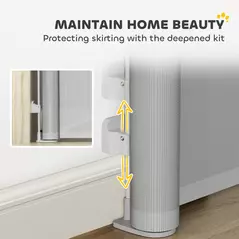 PawHut Retractable Stair Gate Extends Up to 180 cm Wide, Dog Gate for Doorways, Stairways, Hallways, Grey - 8