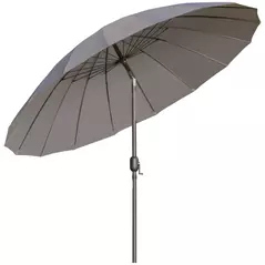 Outsunny 2.5m Shanghai Garden Parasol Umbrella with Crank & Tilt, Adjustable Outdoor Sun Shade, Grey - 1
