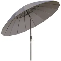 Outsunny 2.5m Shanghai Garden Parasol Umbrella with Crank & Tilt, Adjustable Outdoor Sun Shade, Grey - 1