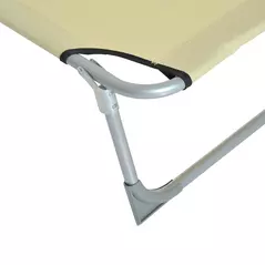 Outsunny Reclining Sun Lounger Chair Folding Camping Bed with 4-Position Adjustable Backrest, for Travel Indoor Outdoor Office Fishing, Beige - 8