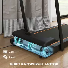 SPORTNOW 2.5HP Walking Pad, 1-6km/h Folding Treadmill with Remote Control and LED Display for Home Gym Office, Orange - 4