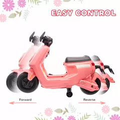 AIYAPLAY 6V Ride on Motorbike, Kids Electric Motorbike w/ Headlights, Music, Training Wheels, for Ages 18-36 Months, Pink - 5