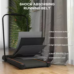 SPORTNOW 2.5HP Walking Pad, 1-6km/h Folding Treadmill with Remote Control and LED Display for Home Gym Office, Orange - 7