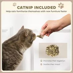 PawHut 2-in-1 Cat Scratcher with Catnip for Indoor Cats, 29.5 x 56 x 26cm, Brown - 6