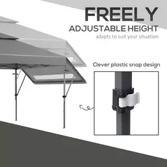 Outsunny 3 x 3m Height Adjustable Pop-Up Gazebo, with Accessories - Grey - 8