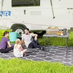 Outsunny 34/74cm Folding Camping Table, with Handle - Grey - 2