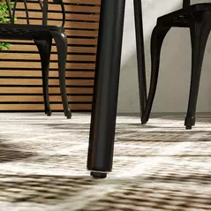 Outsunny Rectangle Garden Table with Slat Top, Steel Frame, Outdoor Table for 6 Person, 150 x 80 x 74 cm, Black - 9