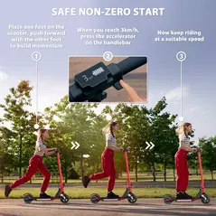 SPORTNOW Folding Electric Scooter for Kids, with Dual Brakes, Front Suspension, LED Colourful Lights, Red - 4