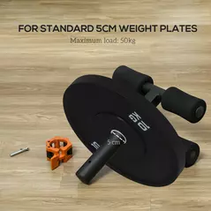 SPORTNOW Tibialis Trainer Tib Bar for Strengthening Calves Shins Ankles, Fits 5cm Weight Plates - 4