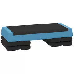SPORTNOW Adjustable Fitness Stepper, with Non-Slip Surface, for Home, Gym, Office Workout, Light Blue - 1