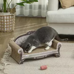 PawHut 2-in-1 Cat Scratcher with Catnip for Indoor Cats, 29.5 x 56 x 26cm, Brown - 2