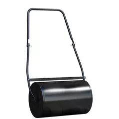 DURHAND 38L Garden Lawn Roller, Water Sand Filled Outdoor Grass Roller, Heavy Duty Metal Lawn Push Rolling Tool Aerator for Grass Seeding, Soil Levelling, Black - 1