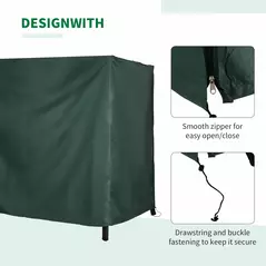 Outsunny 205 x 124cm Three-Seater Swing Chair Protective Cover Deep Green - 6