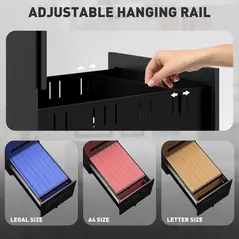 Vinsetto Three-Drawer Steel Filing Cabinet - Black - 5