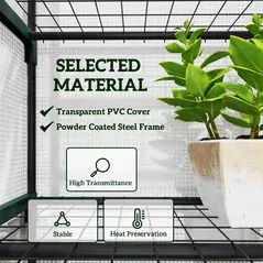 Outsunny 193cm Five Shelf Mini Greenhouse - White - 4