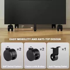 Vinsetto Three-Drawer Steel Filing Cabinet - Black - 7