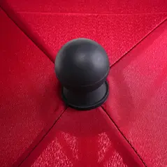 Outsunny Garden Parasol Umbrella, Outdoor Market Table Umbrella with Ruffles & Aluminium Pole, Rectangular Tilting Parasol Sun Shade Canopy, 2 x 1.3m, Red - 9