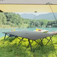 Outsunny Double Camping Cot Bed, with Bag - Charcoal Grey - 7
