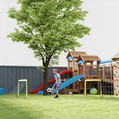 HOMCOM Two Football Goal Nets, Foldable Outdoor Sport Training Equipment, for Teens, Adults, with Carrying Bag, Yellow - 2