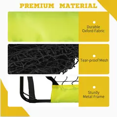 HOMCOM Two Football Goal Nets, Foldable Outdoor Sport Training Equipment, for Teens, Adults, with Carrying Bag, Yellow - 7