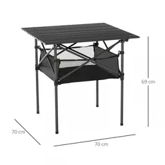 Outsunny Outdoor Folding Camping Table W/ Storage Bag, Portable for Garden Beach Picnic - 3