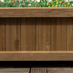 Outsunny Garden Planters with Trellis for Climbing Vines, Wood Raised Beds for Garden, Flower Pot, Indoor Outdoor, Brown - 9