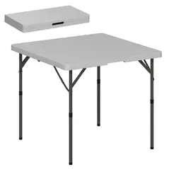 Outsunny 34/74cm Folding Camping Table, with Handle - Grey - 1