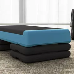 SPORTNOW Adjustable Fitness Stepper, with Non-Slip Surface, for Home, Gym, Office Workout, Light Blue - 9