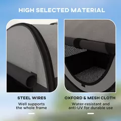 Pawhut Folding Fabric Soft Pet Crate, 46Lx36Wx41H cm - Black - 5