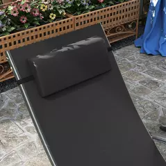 Outsunny Set of Two Adjustable Back Sun Loungers - Black - 9