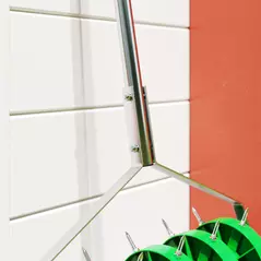 Outsunny Rolling Lawn Aerator, Manual Grass Spike Roller, Heavy Duty Garden Aerator with 3 Piece Detachable Handle and T-bar Grip, Outdoor Garden Lawn Tool, Dark Green - 9